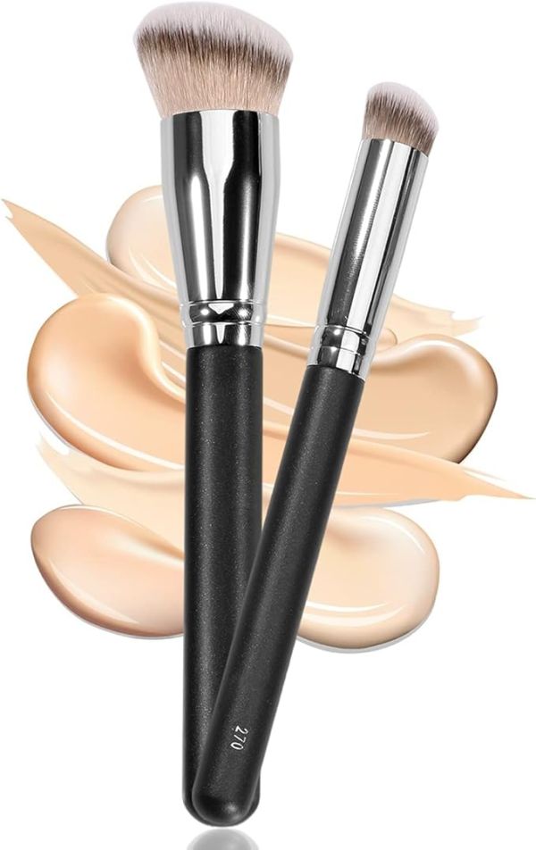 Eye Concealer Brush & Foundation Brush for Liquid Makeup, 2PCS